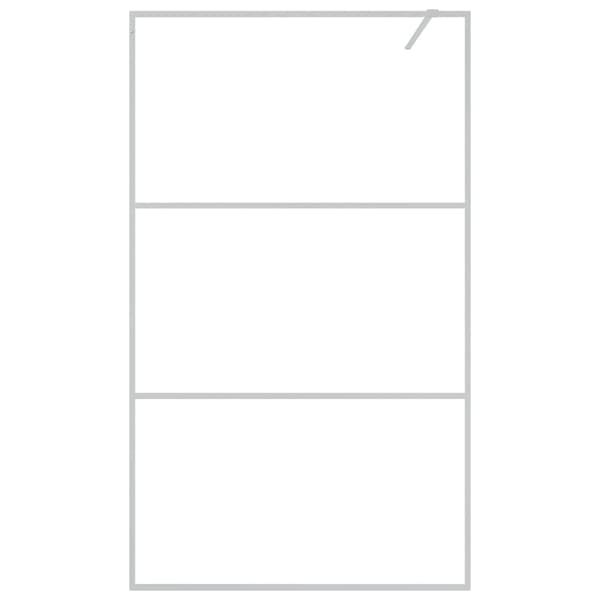 Duschvägg silver 115x195 cm halvfrostat ESG-glas