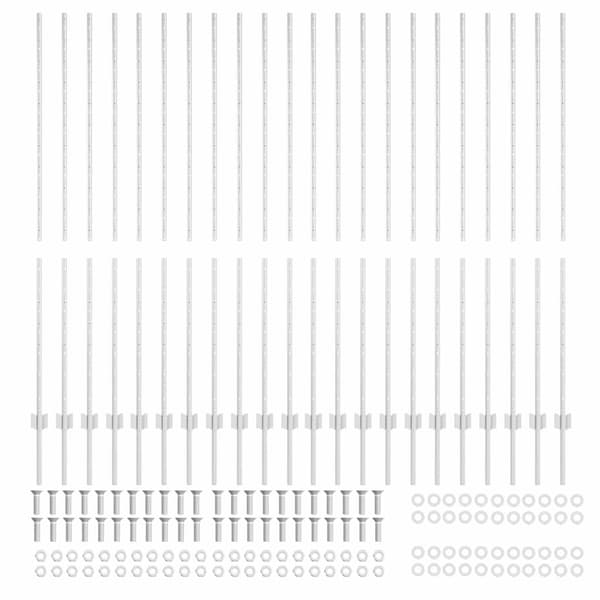 Stängselstolpe 22 pcs Silver 200 cm Stål