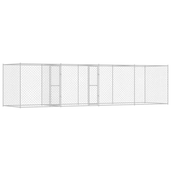 Hundbur Silver 800 x 200 x 200 cm Galvaniserat Stål