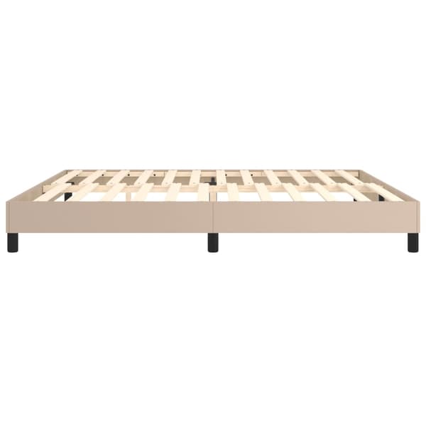 Boxspring-sängram cappuccino 200x200 cm konstläder