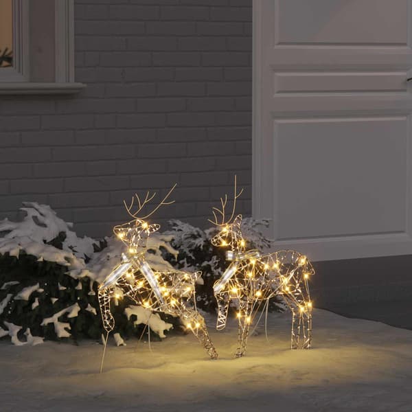 LED Renar med 40 LED-lampor 2 pcs Varmvit PET