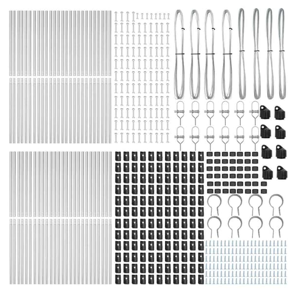 Inbäddad staketpost 52 pcs Silver Pulverlackerat stål