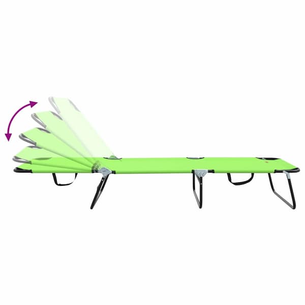 Hopfällbar solstol Grön 188 x 57 x 86,5 cm Polyester