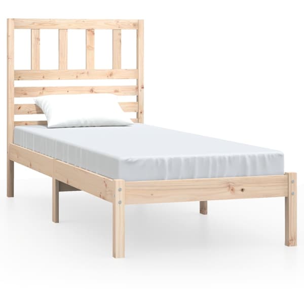 Sängram 75x190 cm massiv furu vit
