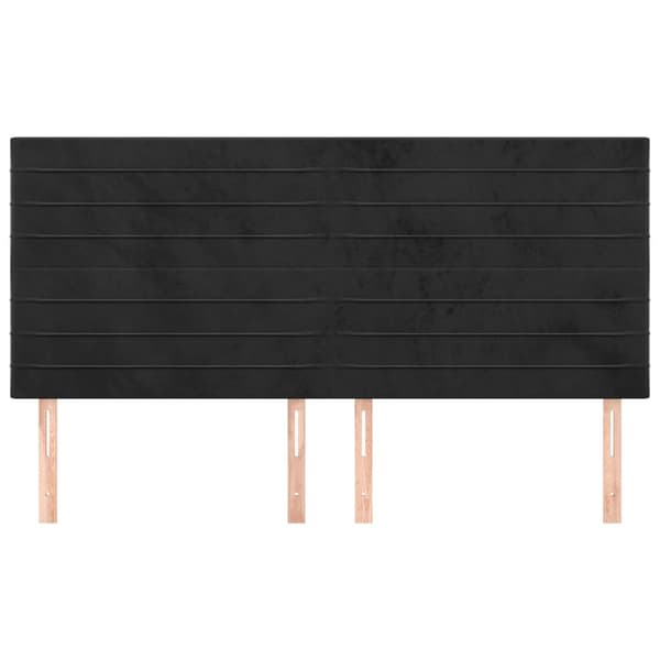 Sänggavel svart 180x5x118/128 cm sammet