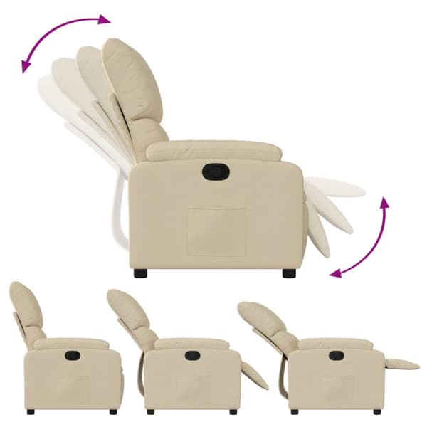 Reclinerfåtölj gräddvit tyg