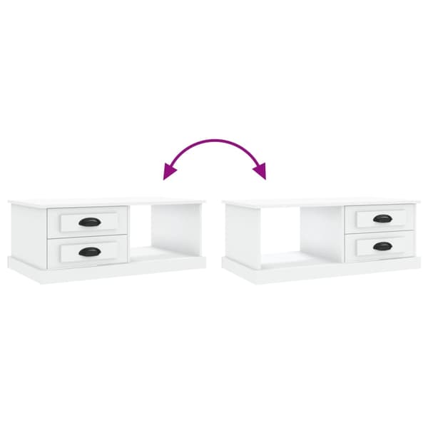 Soffbord vit 90x50x35 cm konstruerat trä