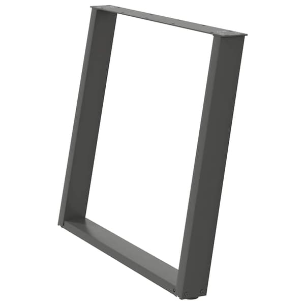 Matbordsben U-formade 2 st antracit 90x(72-73) cm stål