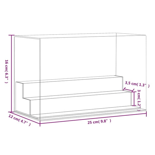 Akryllåda transparent 25x12x16 cm