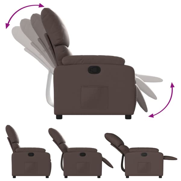 Reclinerfåtölj brun konstläder