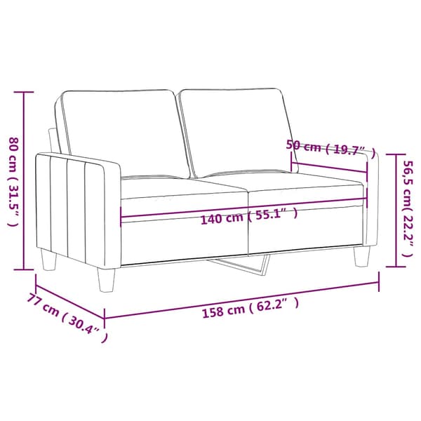2-sitssoffa svart 140 cm konstläder