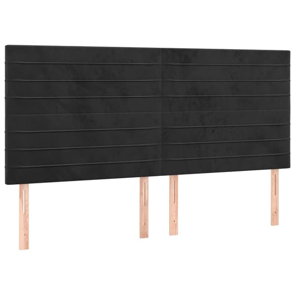 Ramsäng med madrass svart 200x200 cm sammet