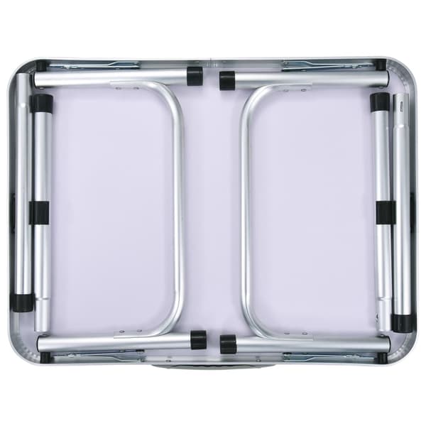 Hopfällbart campingbord vit aluminium 60x45 cm