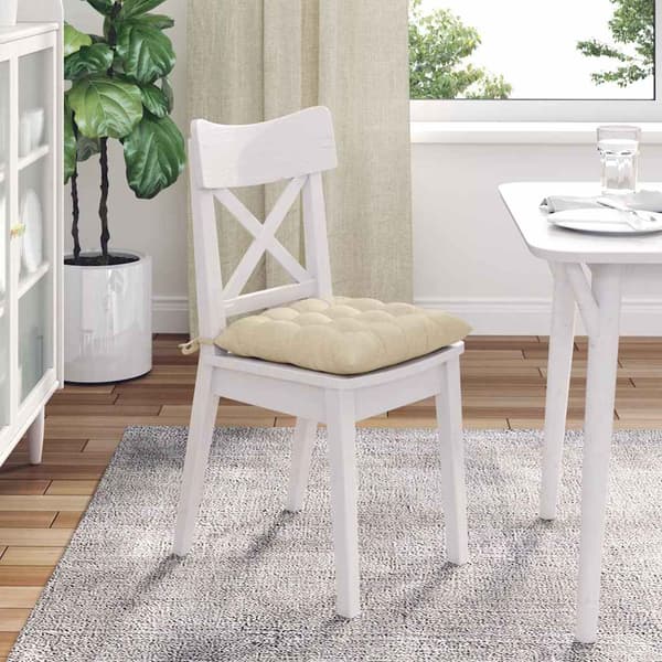 Sittkuddar 4 pcs Kräm 40 x 40 x 6 cm tyg