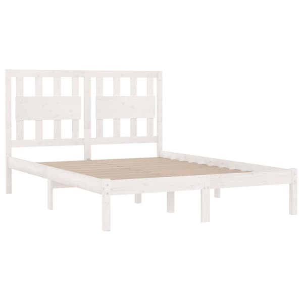 Sängram vit massiv furu 150x200 cm