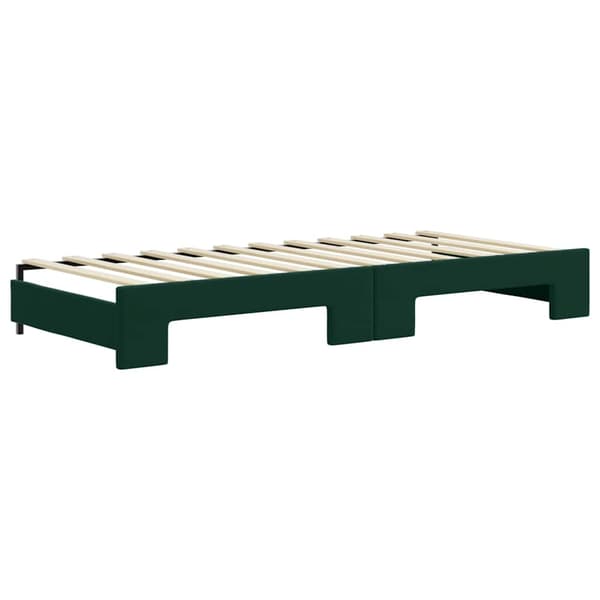 Dagbädd utdragbar mörkgrön 90x200 cm sammet