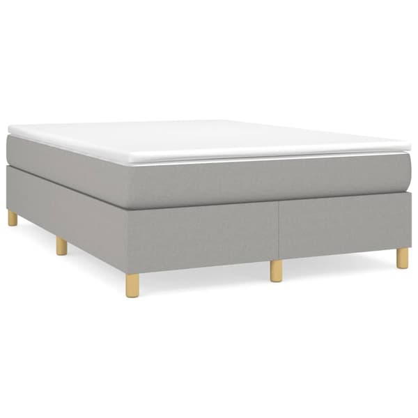 Boxspring-sängram ljusgrå 140x190 cm tyg