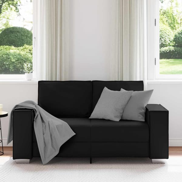 Tvåsitssoffa Svart 160 cm Konstläder