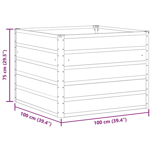 Planteringskärl Ljusgrå 100 x 100 x 75 cm Stål