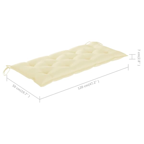 Hopfällbar trädgårdsbänk med dyna 118 cm bambu