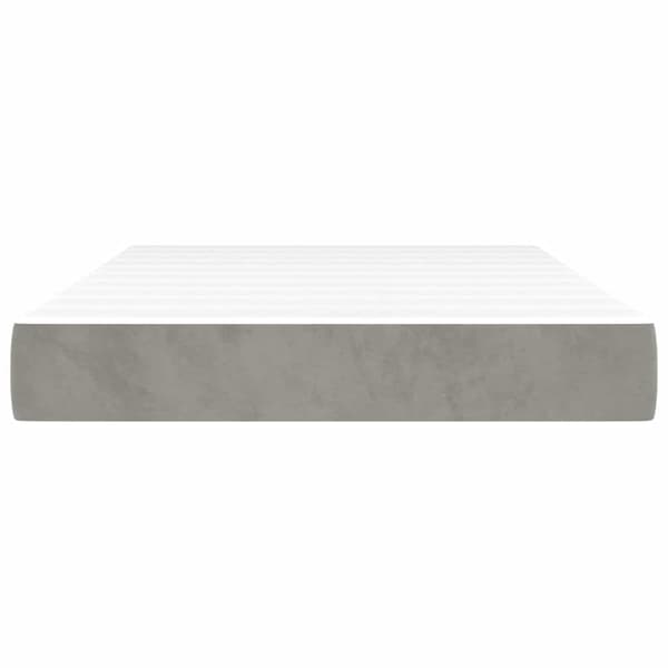Pocketresårmadrass medium ljusgrå 120x220x20 cm sammet