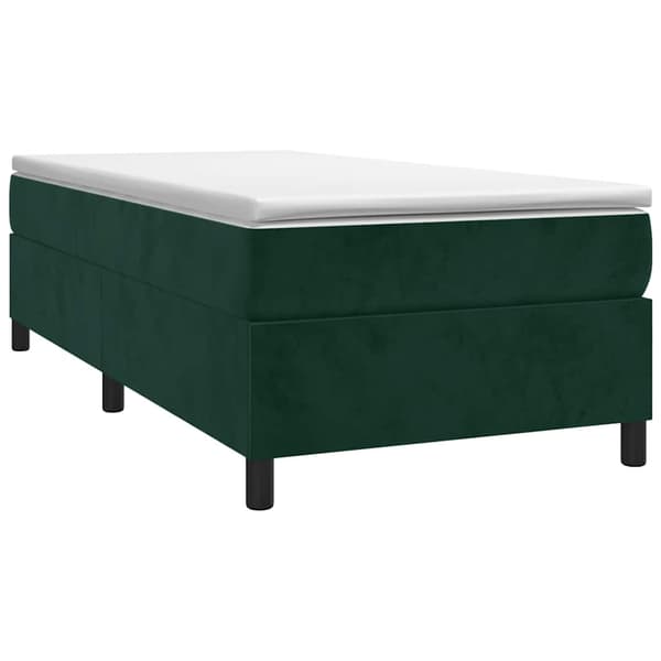 Ramsäng med madrass mörkgrön 100x200 cm sammet