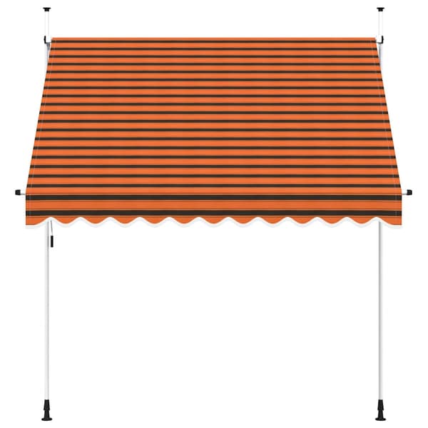 Markis manuellt infällbar 250 cm orange och brun