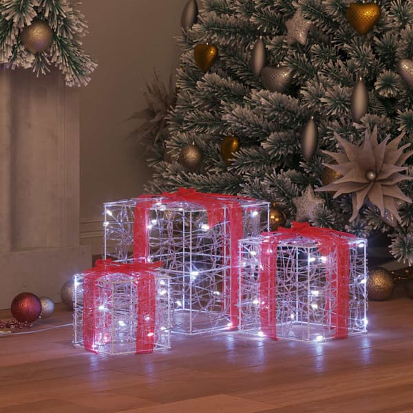 Presentlåda 3 pcs Kallvit 20 x 20 x 20 cm Akryl