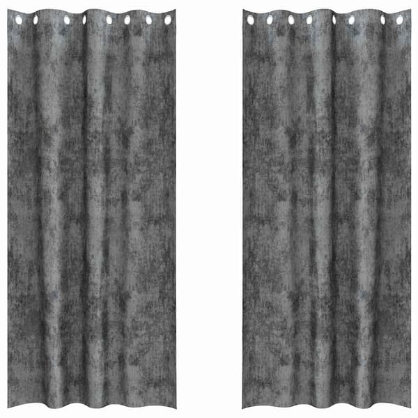 Sammetsgardiner 2 st Grå 245 x 140 cm Sammet