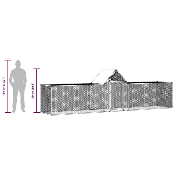 Hönsbur 5x1x1,5 m galvaniserat stål