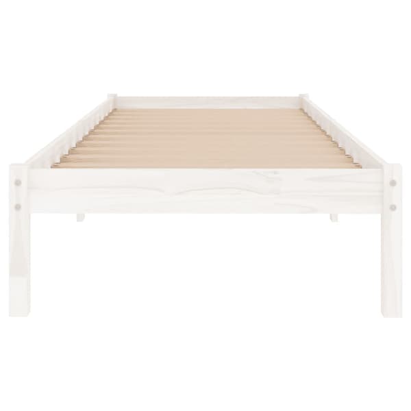 Sängram vit massivt trä 75x190 cm