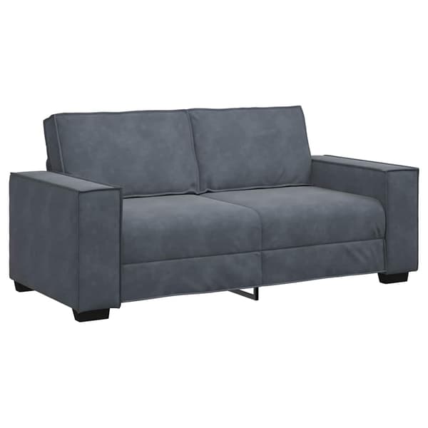 Soffa 2-sits mörkgrå 180x78x84 cm sammet