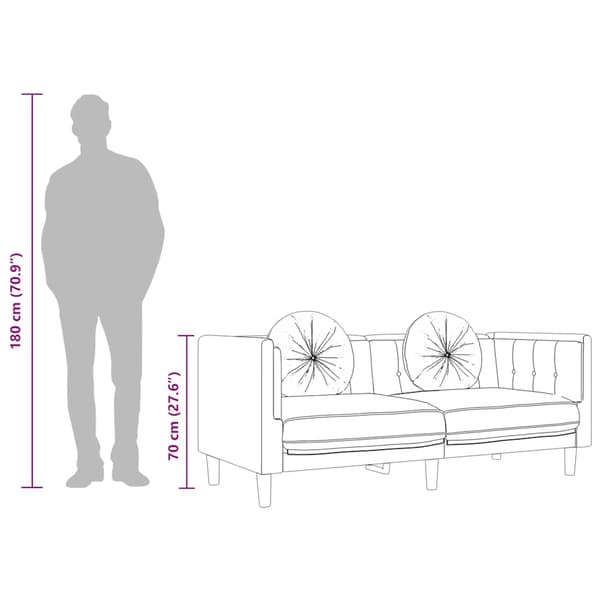 Soffa med kuddar 3-sits svart sammet