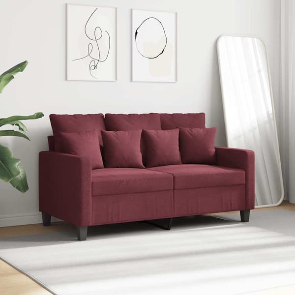 2-sitssoffa vinröd 120 cm tyg