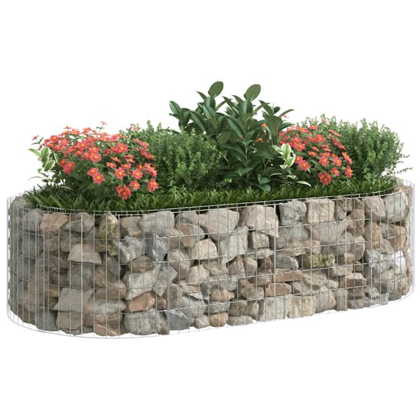 Planteringsgabion galvaniserat järn 200x100x50 cm