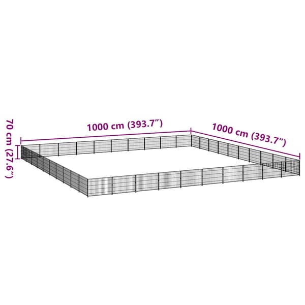 Hundgård svart 100 m² stål