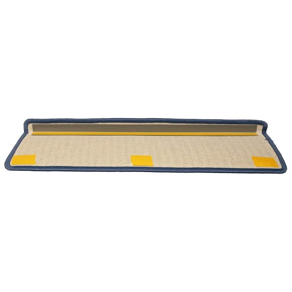 Trappmattor 30 st 65x21x4 cm ljusgrå och blå rektangulär kant