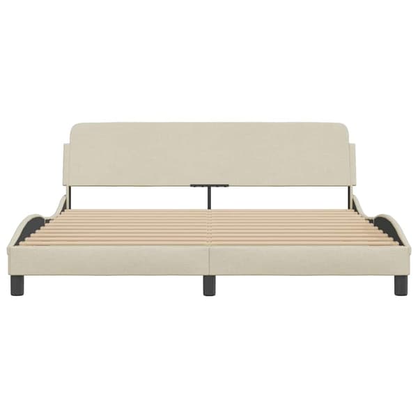 Bed Frame "Dover" Cream 160x200 cm Fabric