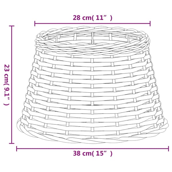 Lampskärm vit Ø38x23 cm korgmaterial
