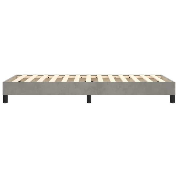 Boxspring-sängram ljusgrå 90x200 cm sammet