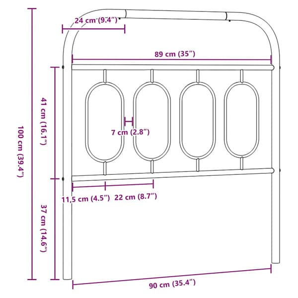 Ersättningsgavel metall vit 90 cm