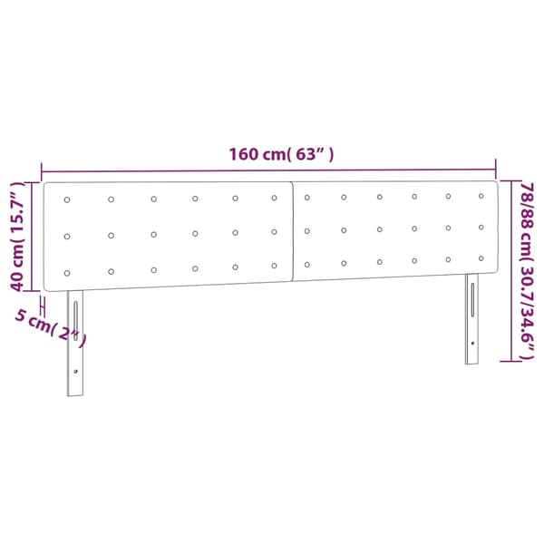 Sänggavel LED vit 160x5x78/88 cm konstläder