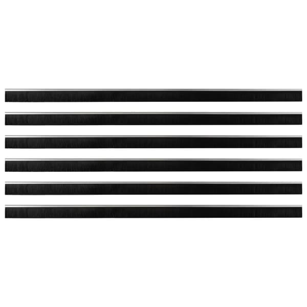 Självhäftande dörrborstlist 6 pcs Silver 100 cm