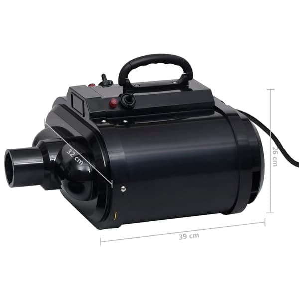 Husdjursfön dubbel motor svart