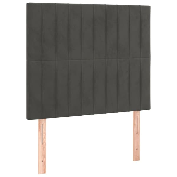 Ramsäng med madrass mörkgrå 100x200 cm sammet