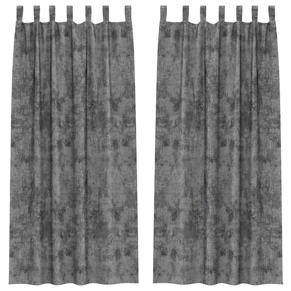 Sammetsgardiner 2 st Grå 245 x 140 cm Sammet