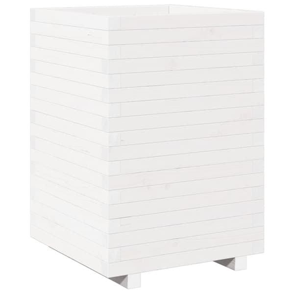 Odlingslåda 50x50x72,5 cm vit massiv furu