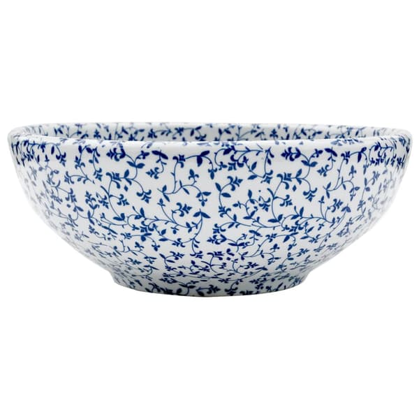 Handfat vit och blå rund Φ41x14 cm keramik