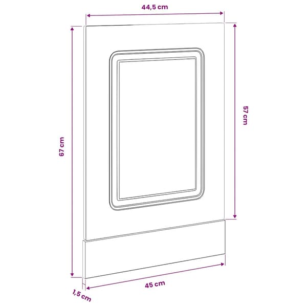 Diskmaskinspanel högglans vit 45x1,5x57 cm konstruerat trä