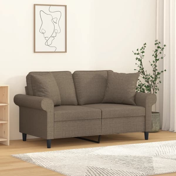 Prydnadskuddar 2 st taupe 40x40 cm tyg